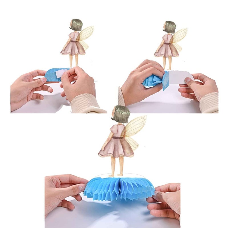 بي سي 5 قطع من القطع المركزية لحفلات أعياد الميلاد على شكل قرص العسل | ديكورات حمام الطفل، ديكورات الحديقة، أغطية طاولات حفلات أعياد الميلاد، الجنيات - Image 4